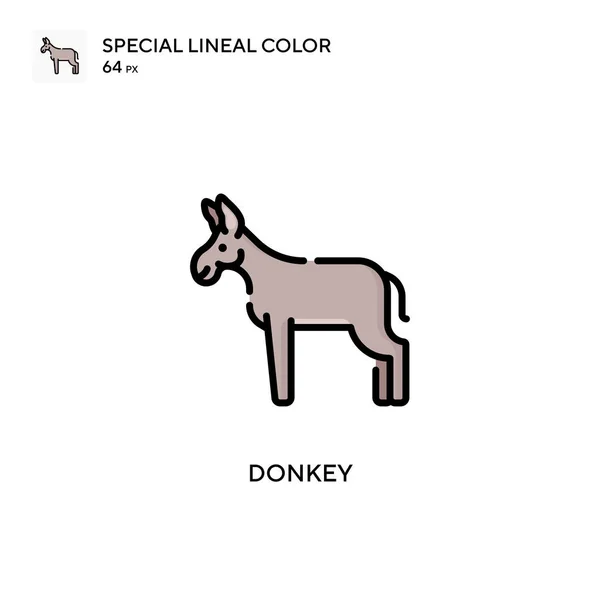 Burro Icono Color Lineal Especial Plantilla Diseño Símbolo Ilustración Para — Vector de stock