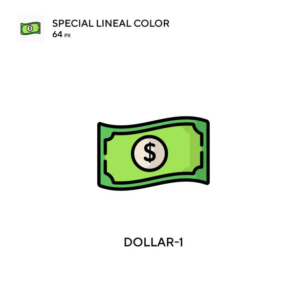 Dollar Speciale Lijnkleur Icoon Illustratie Symbool Ontwerp Sjabloon Voor Web — Stockvector