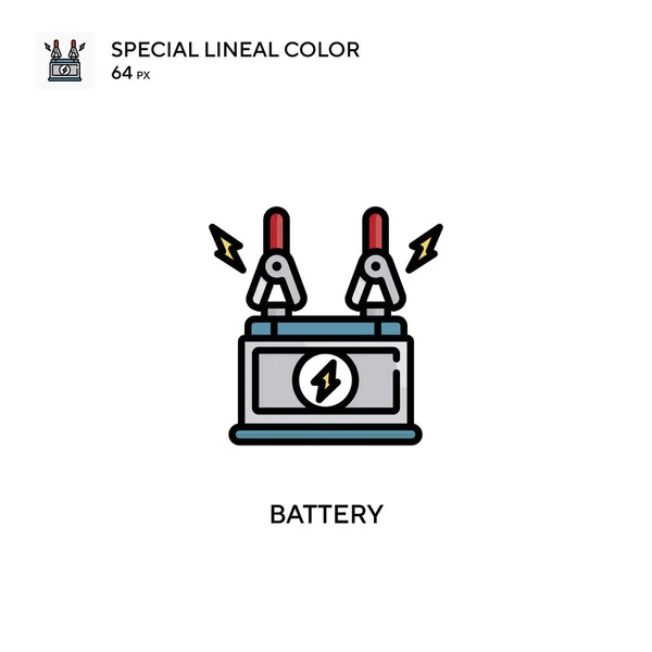 Bateria Ícone Cor Linear Especial Modelo Design Símbolo Ilustração Para — Vetor de Stock
