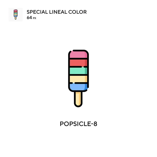 Popsicle Спеціальна Лінійна Кольорова Піктограма Шаблон Дизайну Символів Ілюстрації Елемента — стоковий вектор