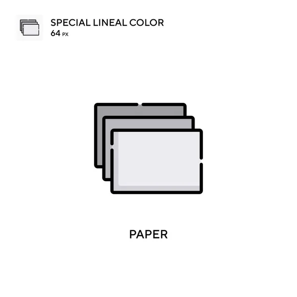 纸的特殊线条色彩图标 Web移动Ui元素的说明性符号设计模板 关于可编辑笔画的完美色彩现代象形文字 — 图库矢量图片