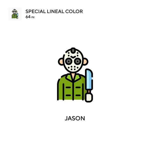 Jason Special Lineal Renk Ikonu Web Mobil Ögesi Için Resimleme — Stok Vektör