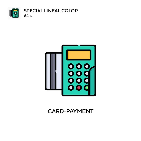 Cartão Pagamento Ícone Cor Linear Especial Modelo Design Símbolo Ilustração — Vetor de Stock