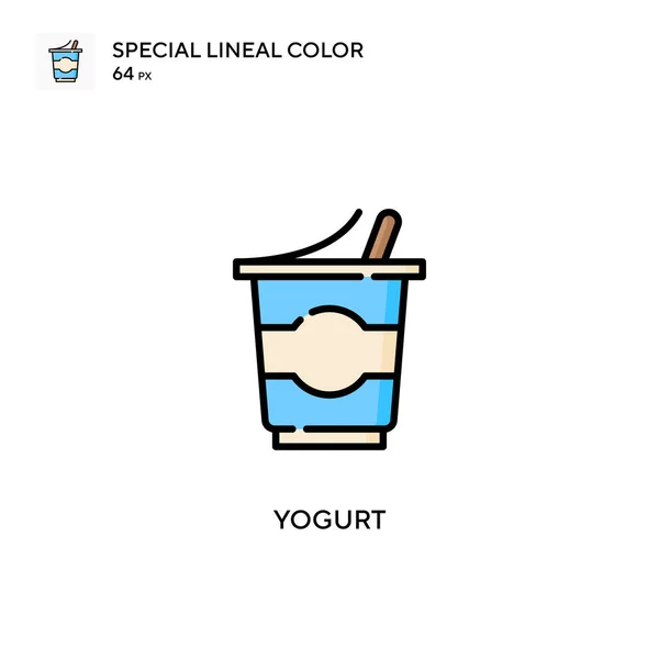 Yogur Icono Especial Color Lineal Plantilla Diseño Símbolo Ilustración Para — Vector de stock