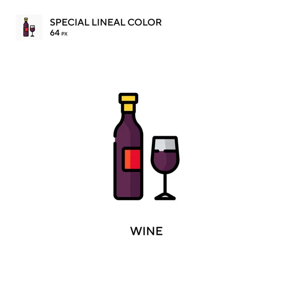 Vino Icono Especial Color Lineal Plantilla Diseño Símbolo Ilustración Para — Vector de stock