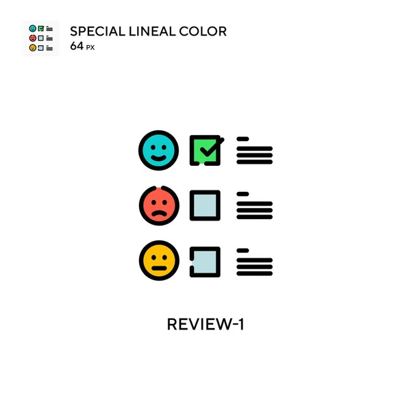 Review 1特殊的线形彩色图标 Web移动Ui元素的说明性符号设计模板 关于可编辑笔画的完美色彩现代象形文字 — 图库矢量图片
