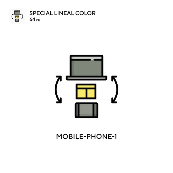 Mobile Phone Special Lineal Color Icon Illustration Symbol Design Template — Stock Vector