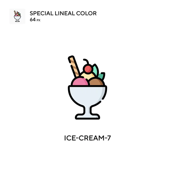冰淇淋 7特殊的直线色图标 Web移动Ui元素的说明性符号设计模板 关于可编辑笔画的完美色彩现代象形文字 — 图库矢量图片