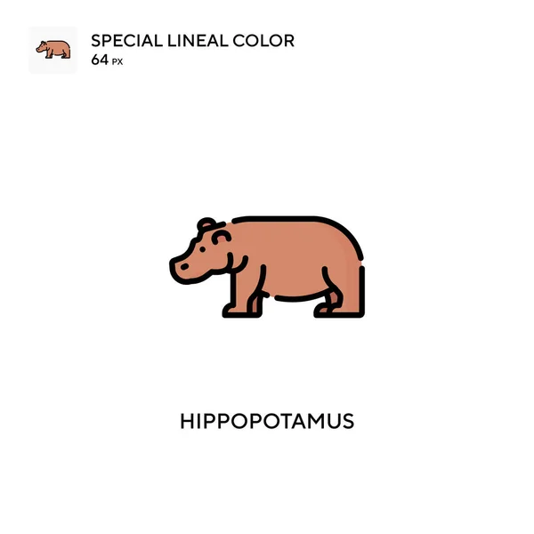 Піктограма Лінійного Кольору Hippopotamus Шаблон Дизайну Символів Ілюстрації Елемента Інтерфейсу — стоковий вектор