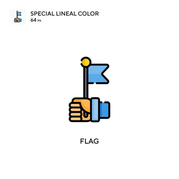 Vlag Speciale Lijnkleur Pictogram Illustratie Symbool Ontwerp Sjabloon Voor Web — Stockvector