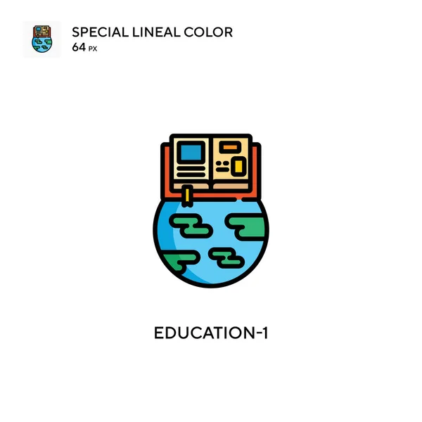 Education Icono Especial Color Lineal Plantilla Diseño Símbolo Ilustración Para — Archivo Imágenes Vectoriales