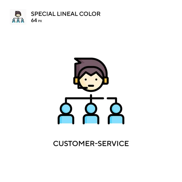 Servicio Cliente Icono Especial Color Lineal Plantilla Diseño Símbolo Ilustración — Archivo Imágenes Vectoriales