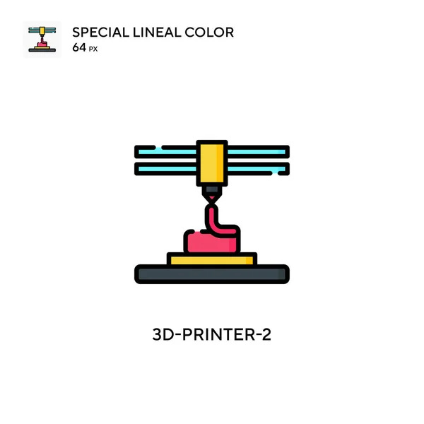 Printer 2特殊线形彩色图标 Web移动Ui元素的说明性符号设计模板 关于可编辑笔画的完美色彩现代象形文字 — 图库矢量图片