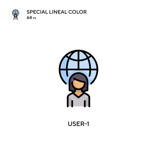 User Icono Especial Color Lineal Plantilla Diseño Símbolo Ilustración Para — Vector de stock