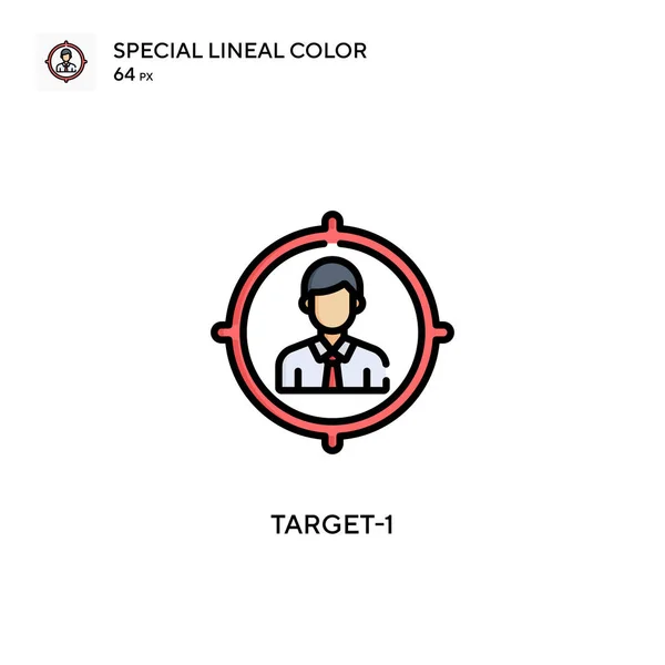 Target 1特殊的线形彩色图标 Web移动Ui元素的说明性符号设计模板 关于可编辑笔画的完美色彩现代象形文字 — 图库矢量图片