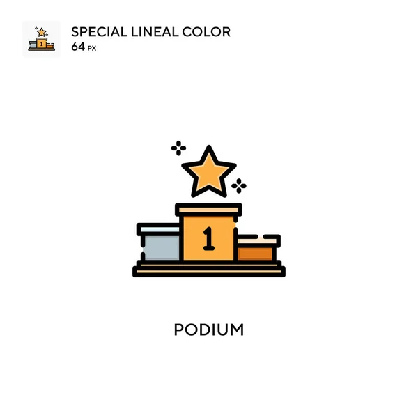 Podium Special Lineal Color Icon Illustration Symbol Design Template Web — Stock Vector