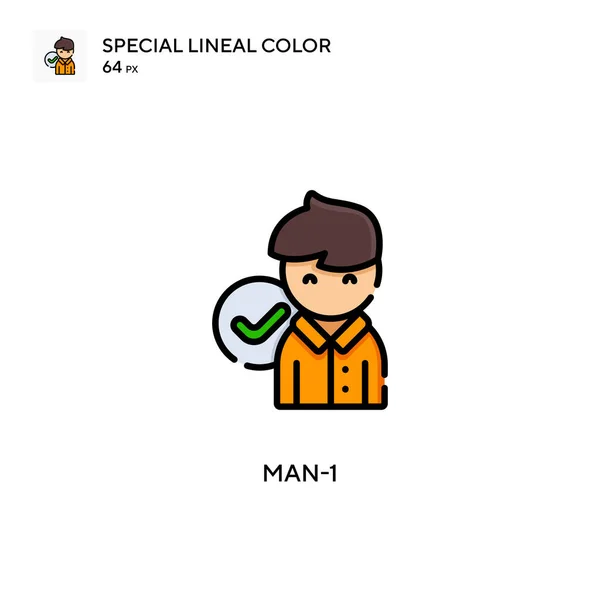 Man Icono Especial Color Lineal Plantilla Diseño Símbolo Ilustración Para — Archivo Imágenes Vectoriales