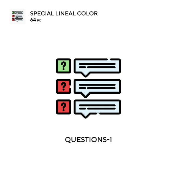 Preguntas Icono Especial Color Lineal Plantilla Diseño Símbolo Ilustración Para Ilustraciones de stock libres de derechos