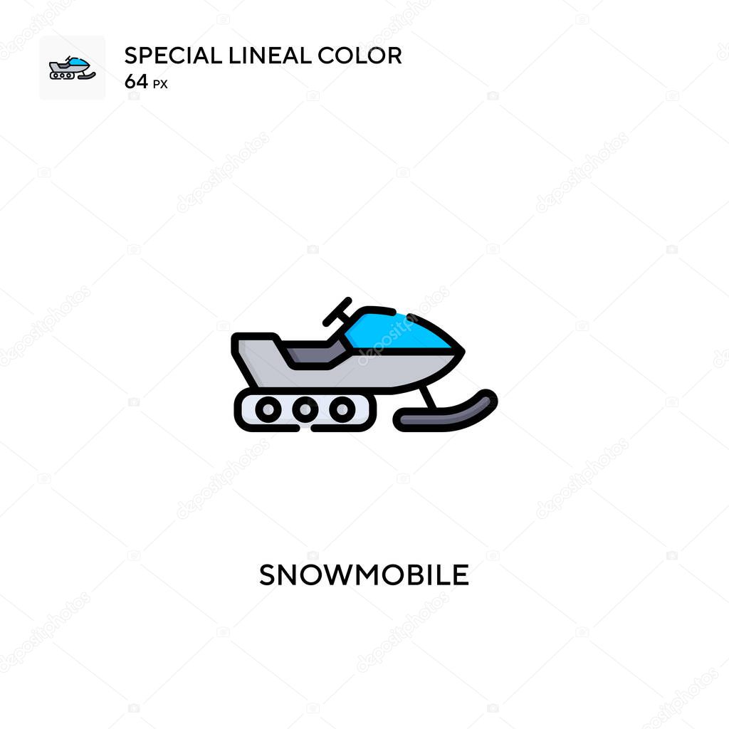 Snowmobile Special lineal color icon. Illustration symbol design template for web mobile UI element. Perfect color modern pictogram on editable stroke.