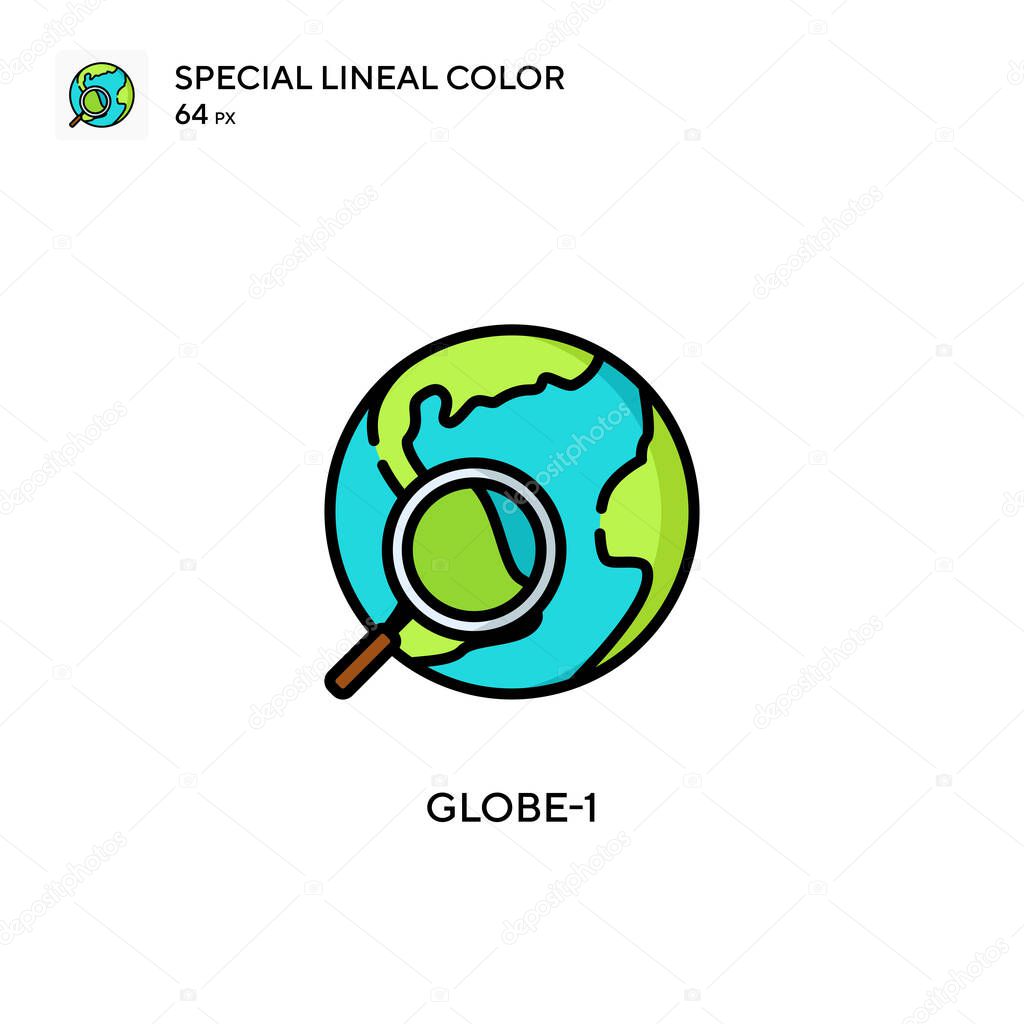 Globe-1 Special lineal color icon. Illustration symbol design template for web mobile UI element. Perfect color modern pictogram on editable stroke.