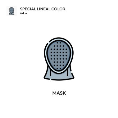 Maske Özel Çizgi Rengi simgesi. Web mobil UI ögesi için resimleme sembolü tasarım şablonu. Düzenlenebilir vuruş üzerine mükemmel renk modern pictogram.