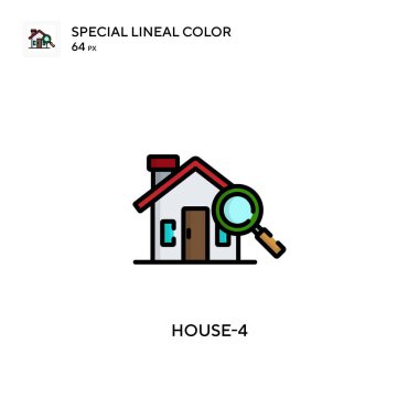 House-4 Özel Renk Simgesi. Web mobil UI ögesi için resimleme sembolü tasarım şablonu. Düzenlenebilir vuruş üzerine mükemmel renk modern pictogram.