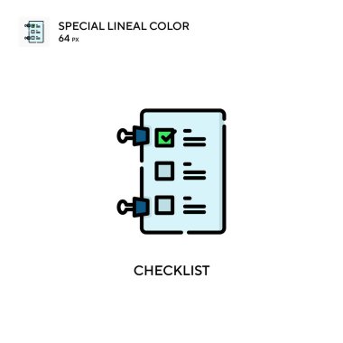 Checklist Special lineal color icon. Illustration symbol design template for web mobile UI element. Perfect color modern pictogram on editable stroke. clipart