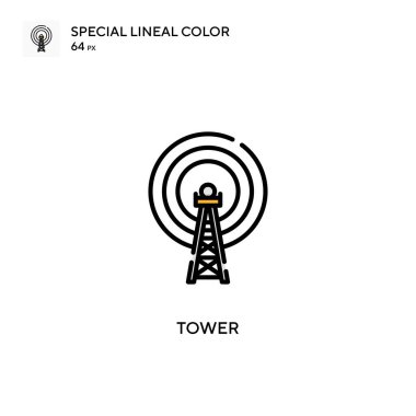 Tower Special Lineal renk simgesi. Web mobil UI ögesi için resimleme sembolü tasarım şablonu. Düzenlenebilir vuruş üzerine mükemmel renk modern pictogram.