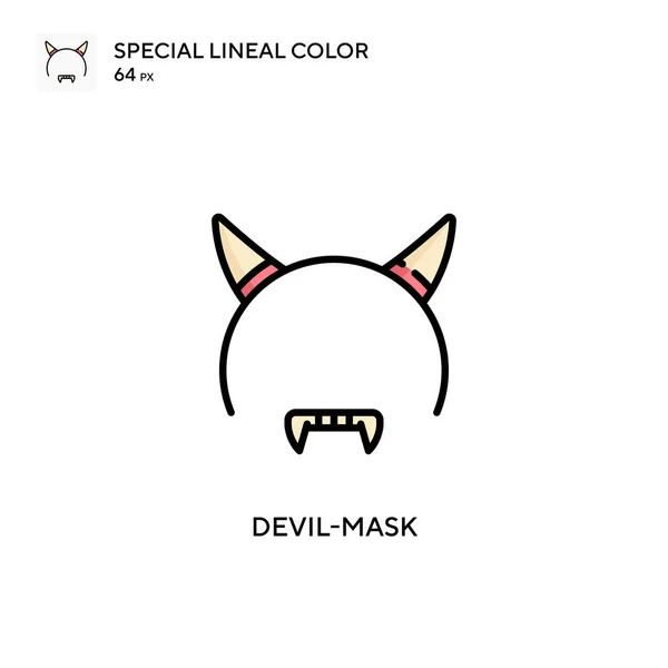 Djävulsmask Speciell Linjal Färg Ikon Illustration Symbol Design Mall För — Stock vektor