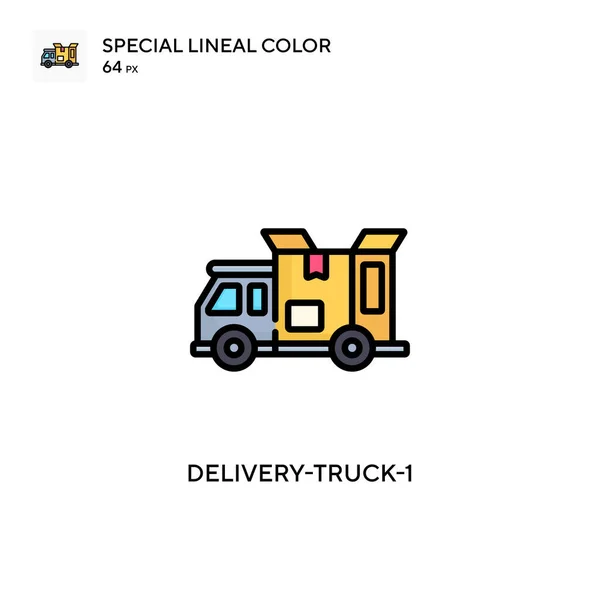 Levering Vrachtwagen Speciale Lijnkleur Pictogram Illustratie Symbool Ontwerp Sjabloon Voor — Stockvector