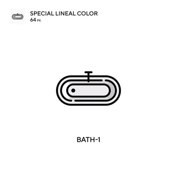 Bath 1特殊的线形彩色图标 Web移动Ui元素的说明性符号设计模板 关于可编辑笔画的完美色彩现代象形文字 — 图库矢量图片