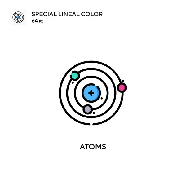 Átomos Icono Especial Color Lineal Plantilla Diseño Símbolo Ilustración Para — Vector de stock