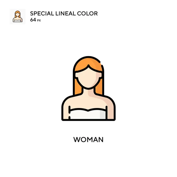 Femme Spécial Lineal Icône Couleur Modèle Conception Symbole Illustration Pour — Image vectorielle