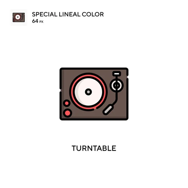 Turntable Special Lineal Renk Simgesi Web Mobil Ögesi Için Resimleme — Stok Vektör