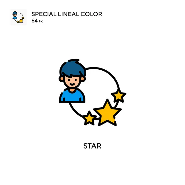 Ícone Cor Linear Star Special Modelo Design Símbolo Ilustração Para — Vetor de Stock