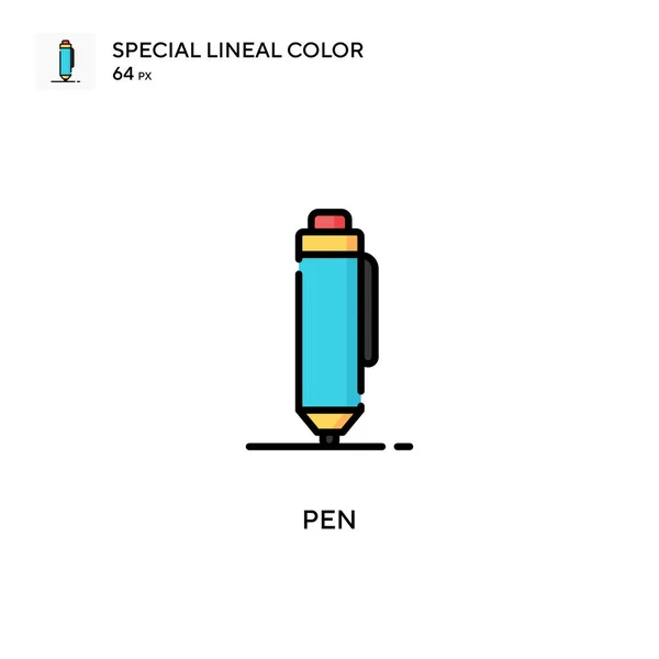 Stylo Spécial Lineal Icône Couleur Modèle Conception Symbole Illustration Pour — Image vectorielle