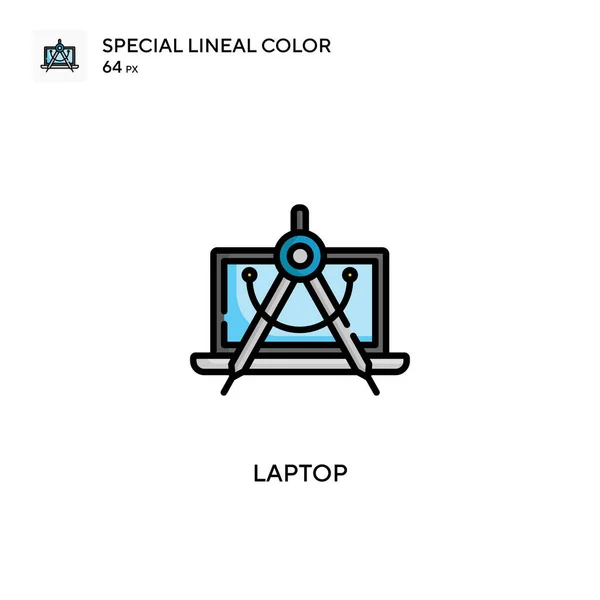 Laptop Icono Color Lineal Especial Plantilla Diseño Símbolo Ilustración Para — Vector de stock