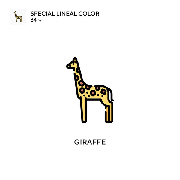 Giraffe Special Lineal Color Icon Illustration Symbol Design Template Web — Stock Vector