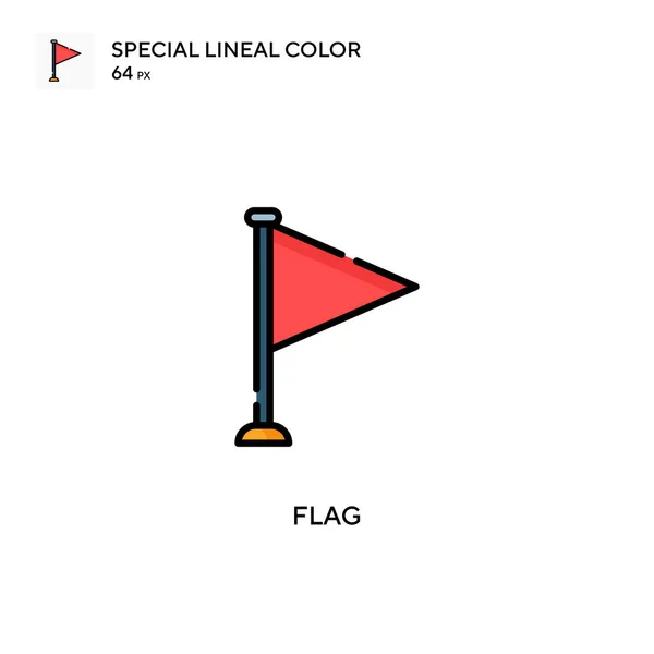 Bandeira Ícone Cor Linear Especial Modelo Design Símbolo Ilustração Para —  Vetores de Stock