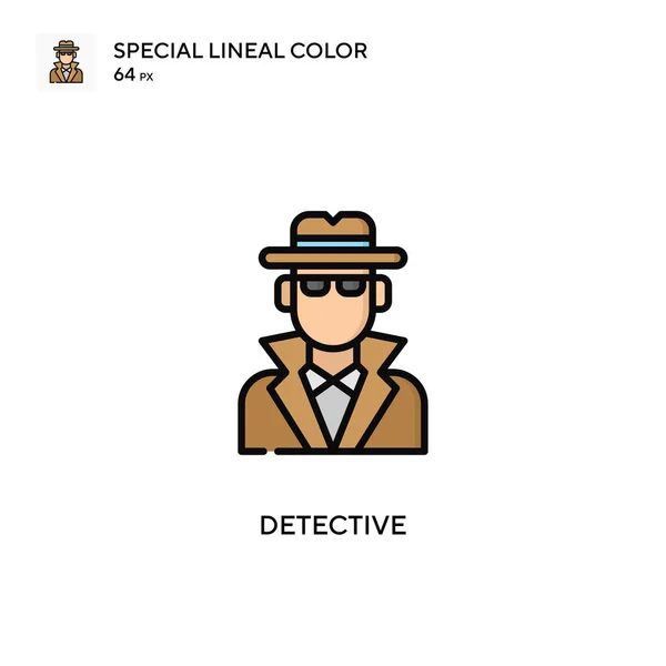 Detective Especial Icono Color Lineal Plantilla Diseño Símbolo Ilustración Para — Vector de stock