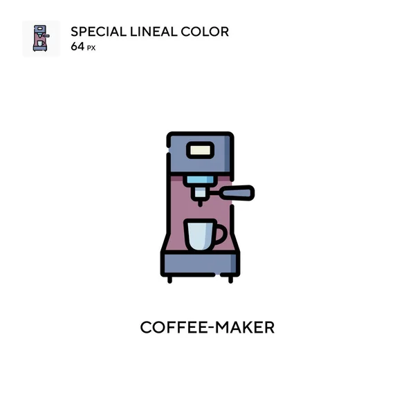 Cafetière Icône Spéciale Couleur Linéaire Modèle Conception Symbole Illustration Pour — Image vectorielle