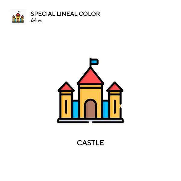 Castle Special Lineal Color Icon Illustration Symbol Design Template Web — Stock Vector