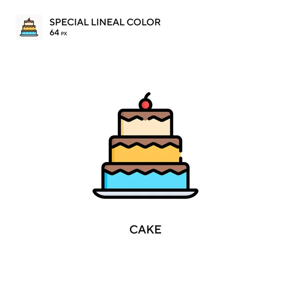 Cake Speciální Lineární Barevná Ikona Šablona Návrhu Symbolu Ilustrace Pro — Stockový vektor