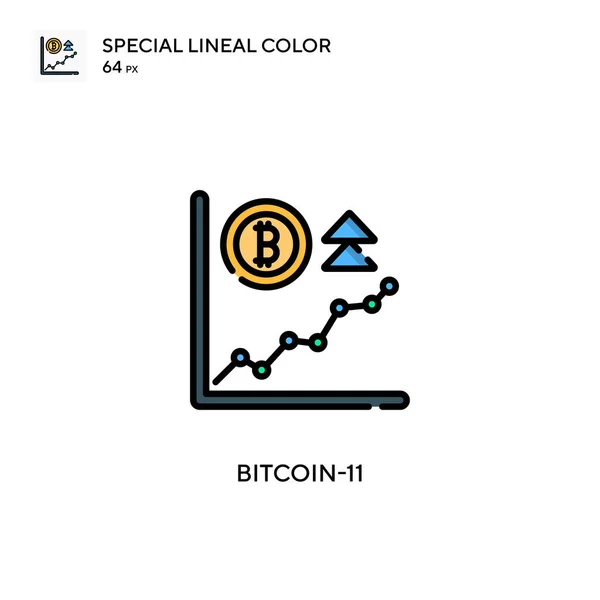 Bitcoin Ícone Cor Linear Especial Modelo Design Símbolo Ilustração Para — Vetor de Stock