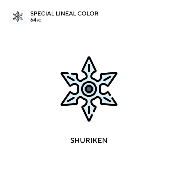 Shuriken Icono Especial Color Lineal Plantilla Diseño Símbolo Ilustración Para — Vector de stock