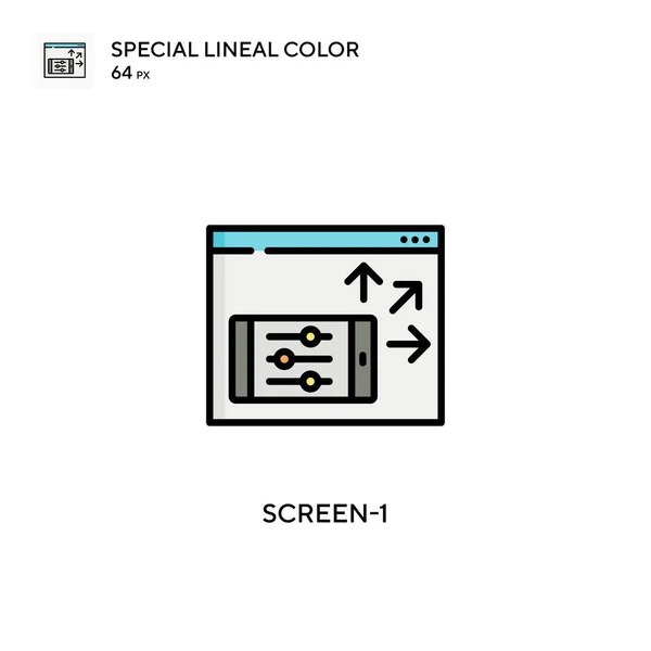 Screen Special Lineal Color Icon Illustration Symbol Design Template Web — Stock Vector