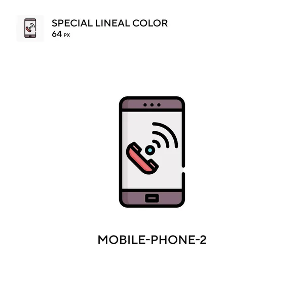 携帯電話 2スペシャルカラーアイコン WebモバイルUi要素用のイラスト記号デザインテンプレート 編集可能なストローク上の完璧な色現代ピクトグラム — ストックベクタ