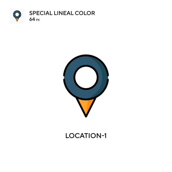 Umístění Speciální Ikona Lineární Barvy Šablona Návrhu Symbolu Ilustrace Pro — Stockový vektor