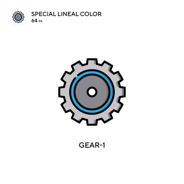 Gear Speciell Linjal Färg Ikon Illustration Symbol Design Mall För — Stock vektor