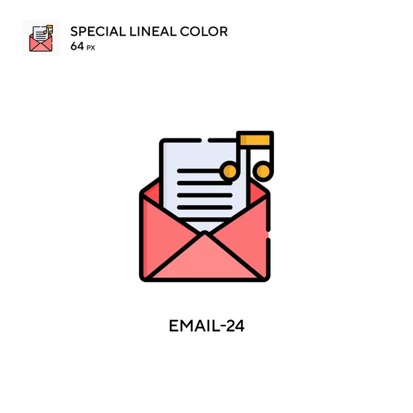 电子邮件 24特殊的直线颜色图标 Web移动Ui元素的说明性符号设计模板 关于可编辑笔画的完美色彩现代象形文字 — 图库矢量图片